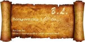 Benyovszky Léda névjegykártya